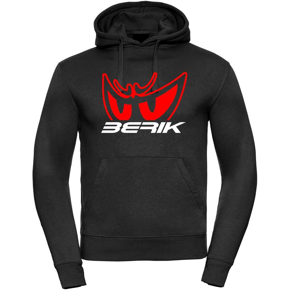 Felpa Berik 2.0 Con Cappuccio FC Dual Nera 05 Stampata Con Logo Rosso Bianco