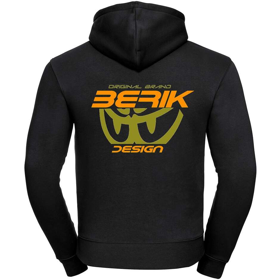 Felpa Berik 2.0 Con Cappuccio FC Dual Nera 10 Stampata Con Logo Arancio Verde