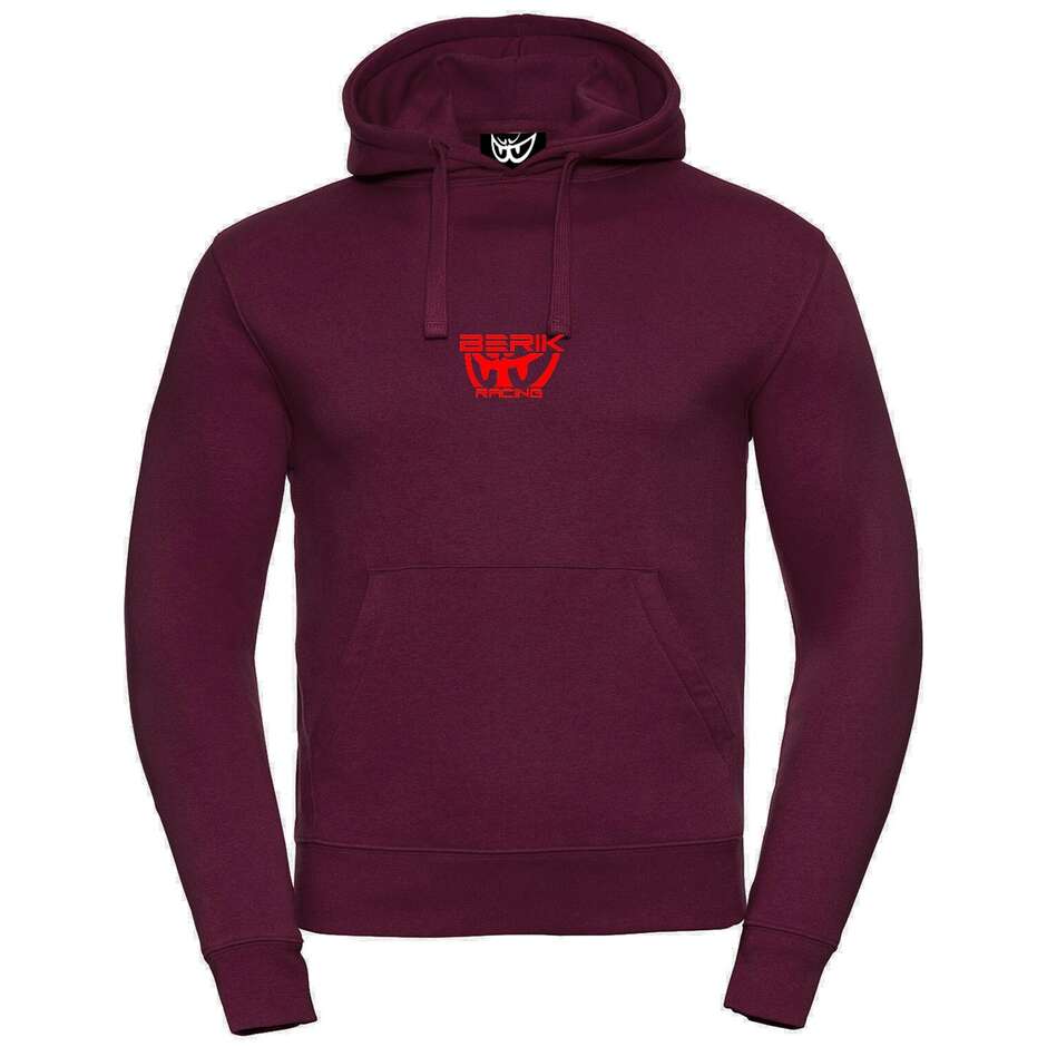 Felpa Berik 2.0 Con Cappuccio Hoody Basic Bordò Logo Rosso