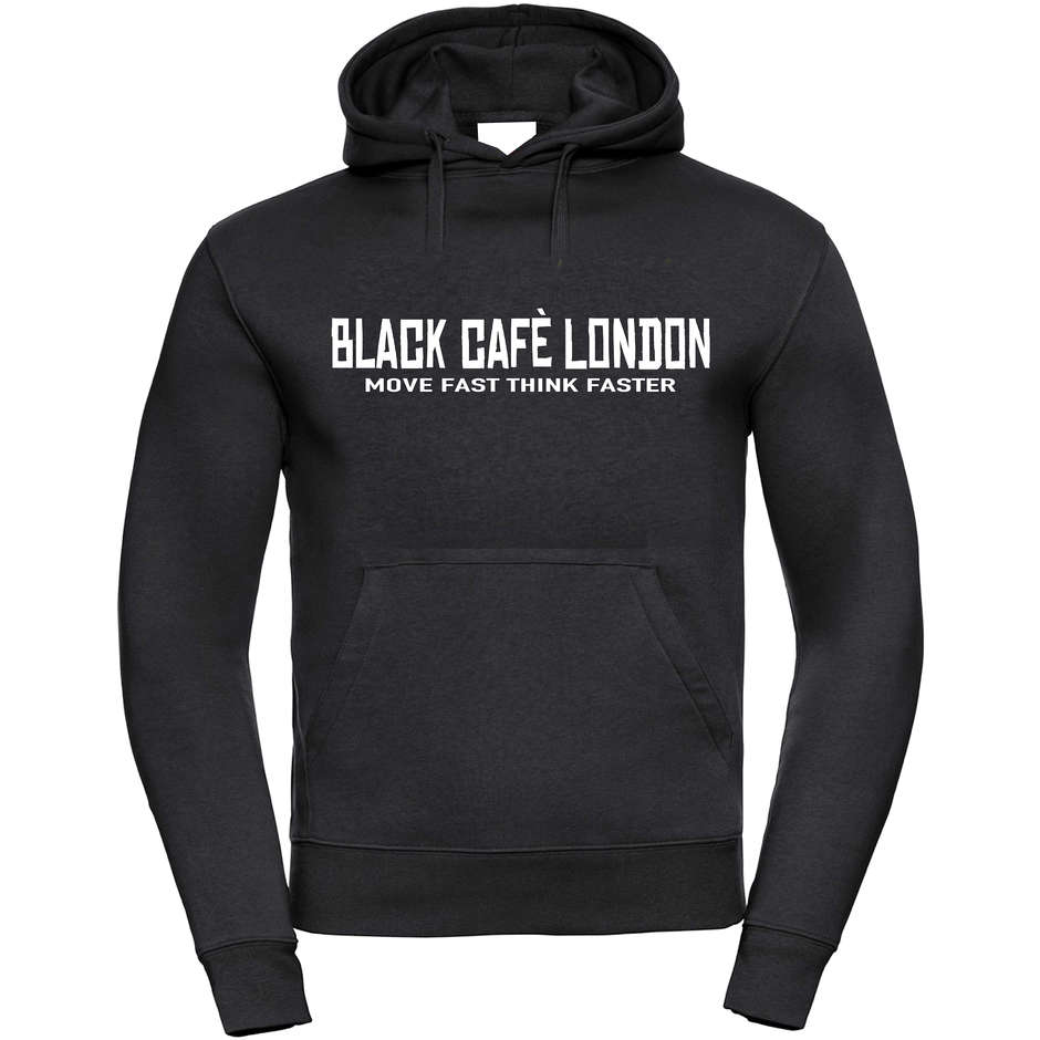 Felpa London 2.0 Con Cappuccio Stampata Nero Bian taglia M