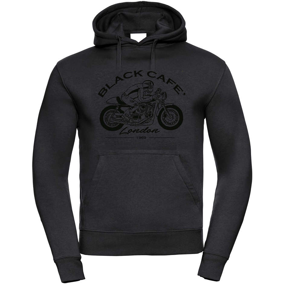 Felpa London 2.0 Con Cappuccio Stampata Nero Nero taglia XL