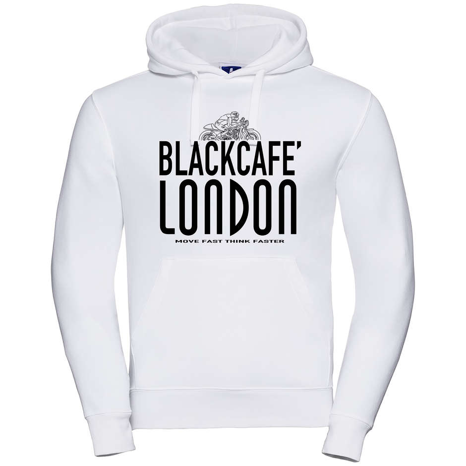 Felpa Black Cafè London 2.0 Con Cappuccio Stampata Bianco Nero