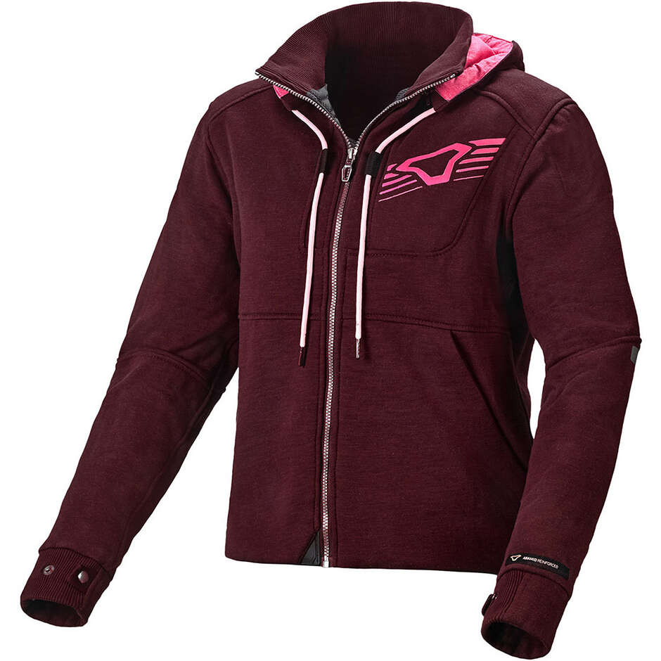 Felpa con cappuccio Moto Donna District Bordeaux Rosso taglia L