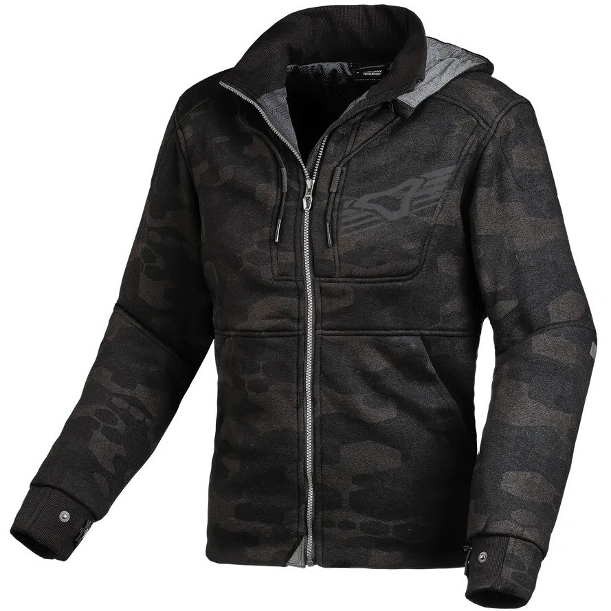 Felpa con cappuccio Moto Donna District Nero Grigio ca taglia S