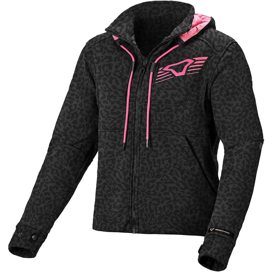 Felpa con cappuccio Moto Donna District Nero Grigio le taglia S