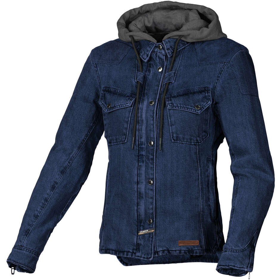 Felpa con cappuccio Moto Donna Inland Blu Marrone taglia XS