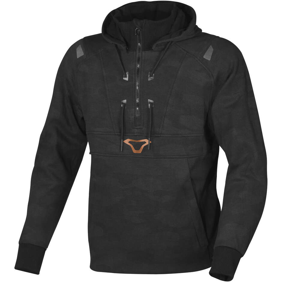 Felpa con cappuccio Moto Macna Byron Nero Grigio camo