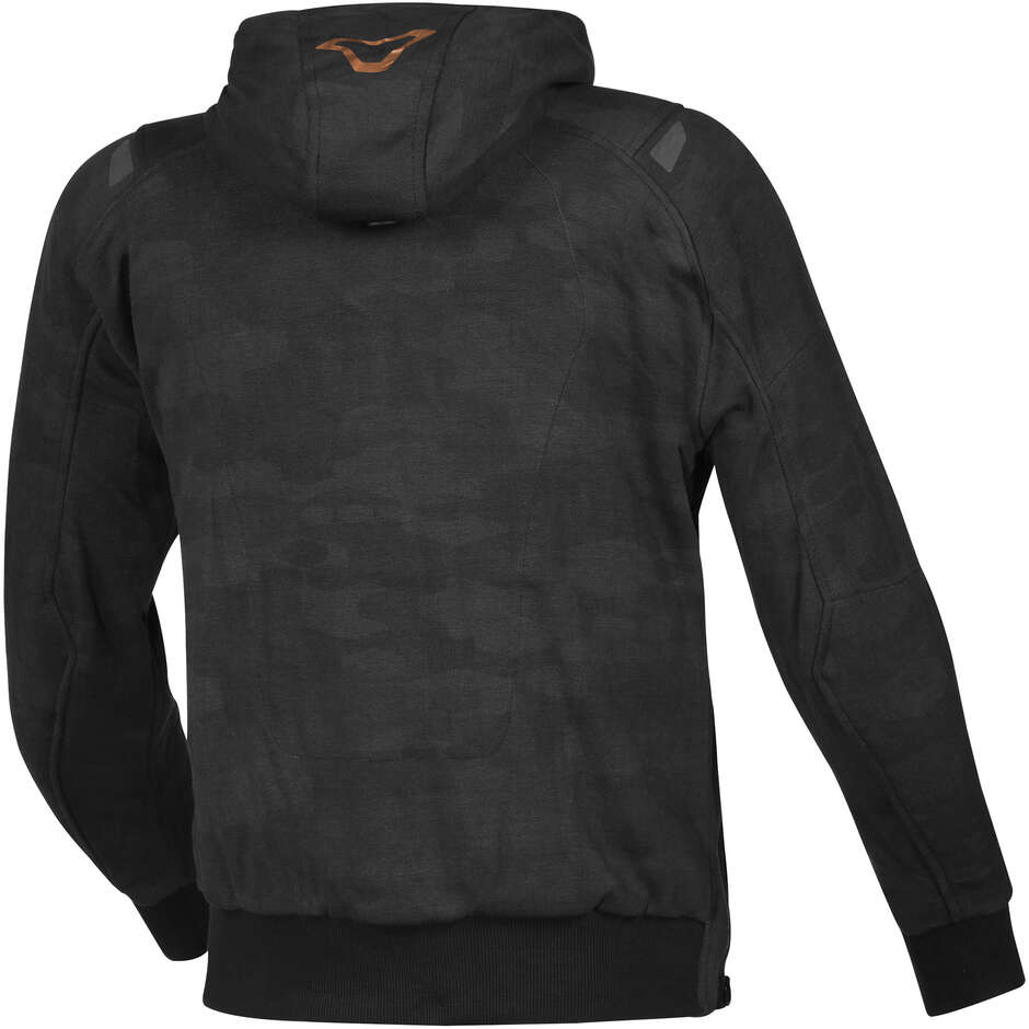 Felpa con cappuccio Moto Macna Byron Nero Grigio camo