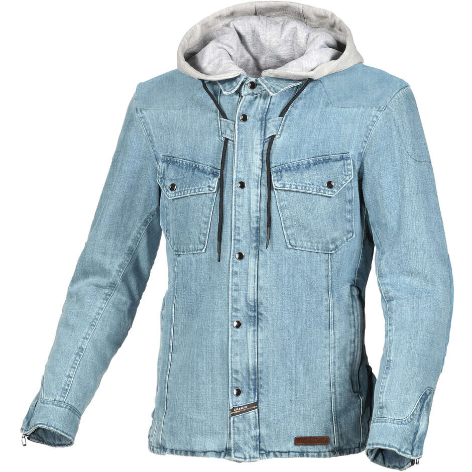 Felpa con cappuccio Moto Inland Light Blu Grigio taglia XL