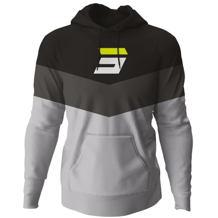 Felpa con Cappuccio HOODIE STRIPE Nero Grigio Giallo Fl taglia 2X
