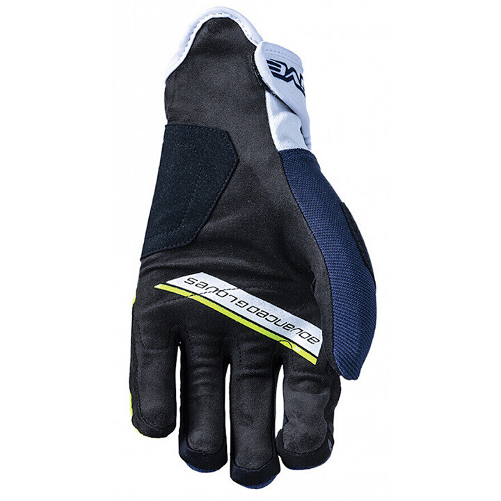 Five E3 EVO Motorcycle Gloves Blue Yellow Fluo