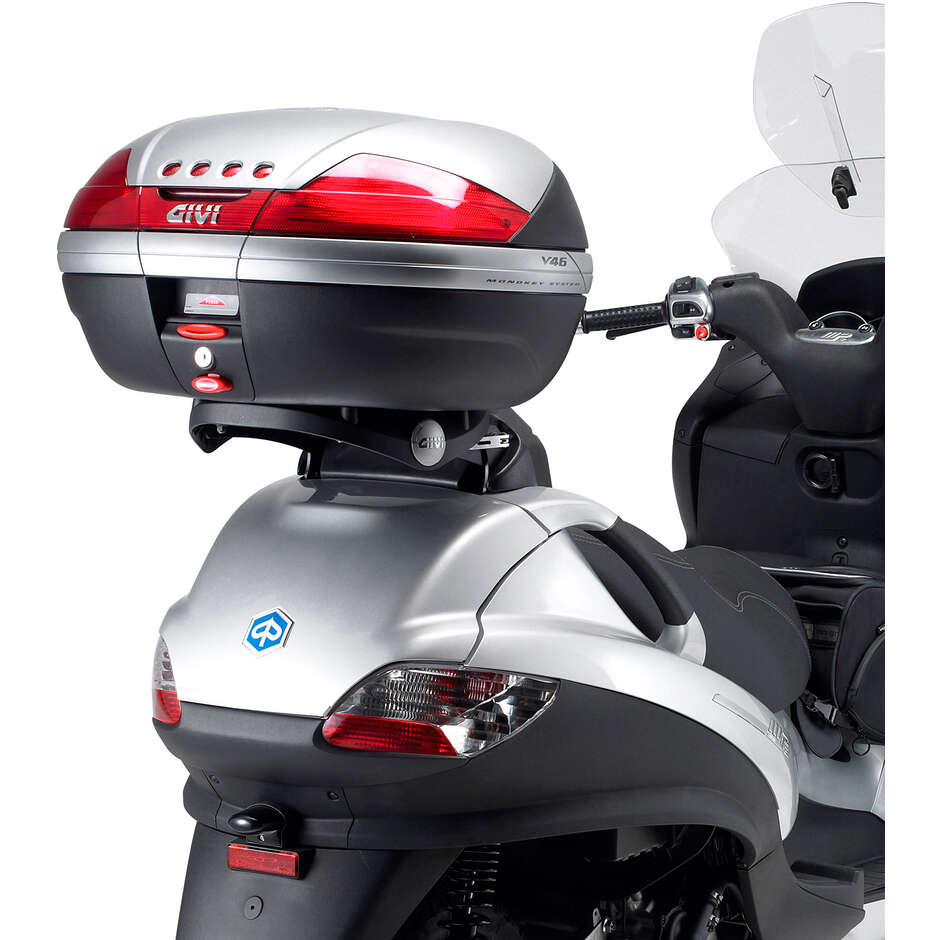 Fixation arrière "pliable" pour top case Monokey Givi SR134 Pour PIAGGIO Mp3 125-250-300-400 (06 > 11) ; Mp3 Touring 300 - 400 (11) / Mp3 Business 500 / SPORT 500 (12 > 13) Mp3 300 Business / SPORT (12 > 14)