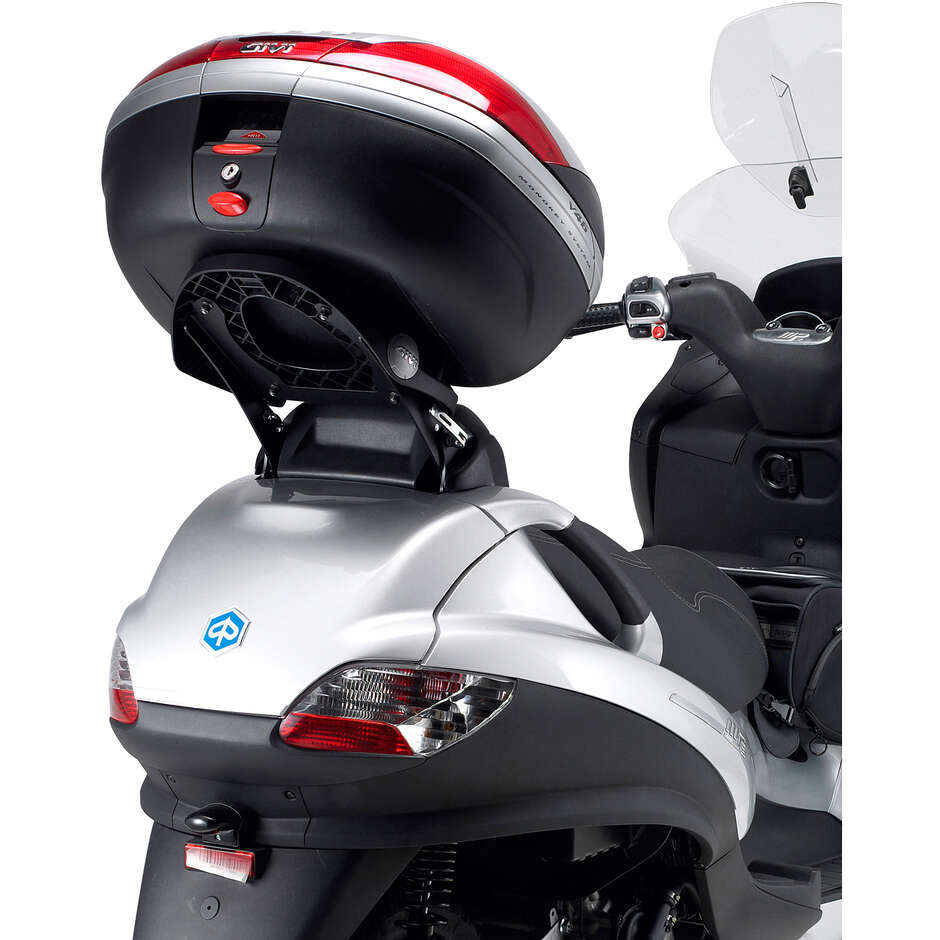 Fixation arrière "pliable" pour top case Monokey Givi SR134 Pour PIAGGIO Mp3 125-250-300-400 (06 > 11) ; Mp3 Touring 300 - 400 (11) / Mp3 Business 500 / SPORT 500 (12 > 13) Mp3 300 Business / SPORT (12 > 14)