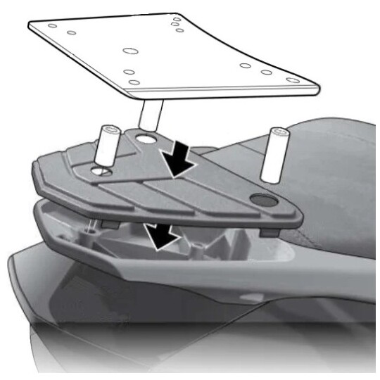 Fixation arrière pour top case Shad Top Master spécifique pour KEEWAY SILVERBLADE 125 (2012-17)