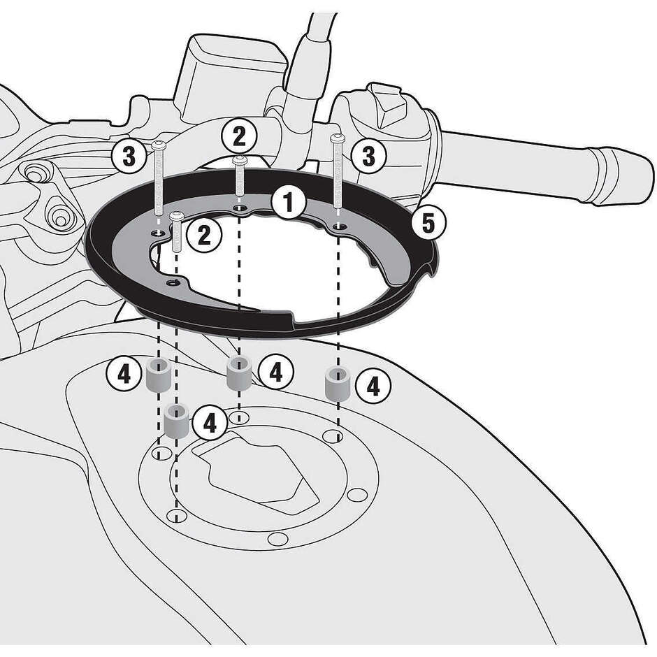 Flange for TankLock tank bags, TanklockED Kappa BF31K For BMW G 310 R / G 310 GS (17 - 24)