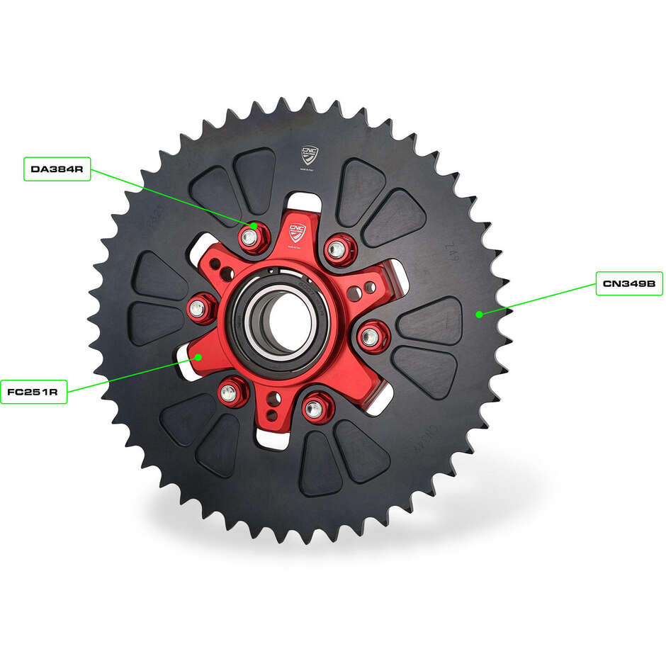 Flangia portacorona FC251 Ducati CNC Racing Rosso