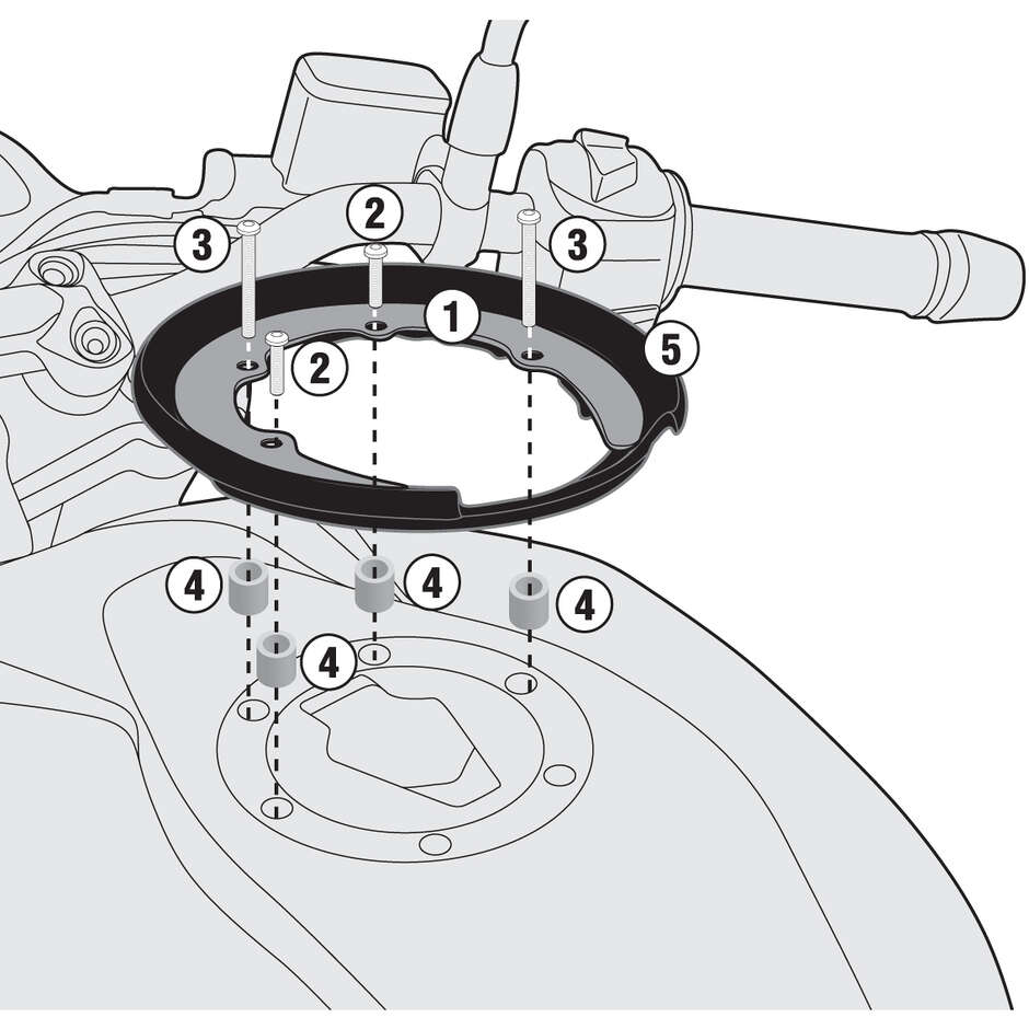 Flansch für TankLock Tankrucksäcke, TanklockED Givi BF31 Für BMW G 310 R / G 310 GS (17 - 24)