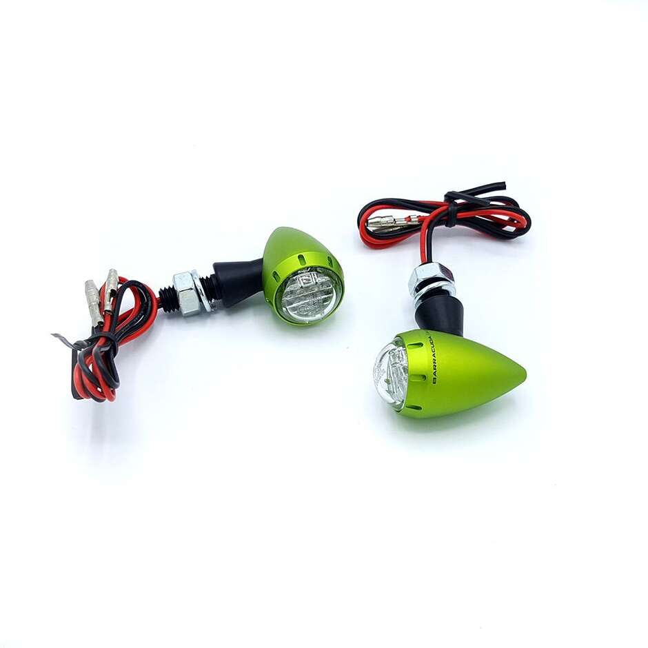 Flèches de moto homologuées Barracuda S-LED B-Lux Green (paire)