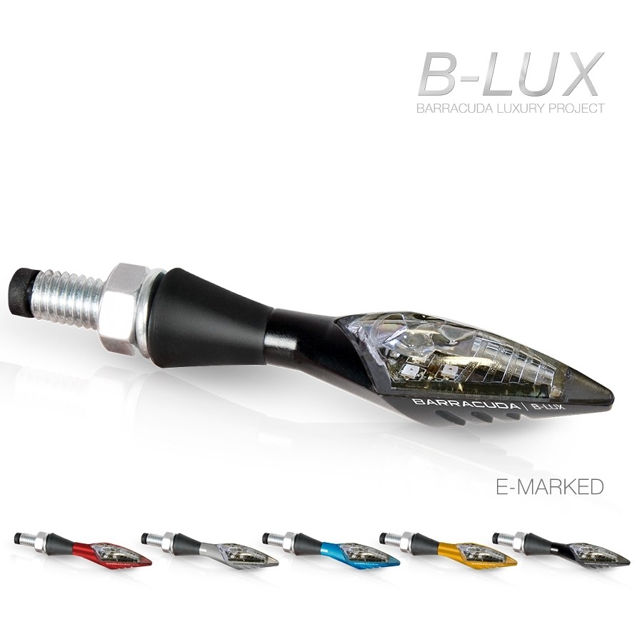 Flèches moto universelles approuvées Barracuda X-Led B-Lux Noir
