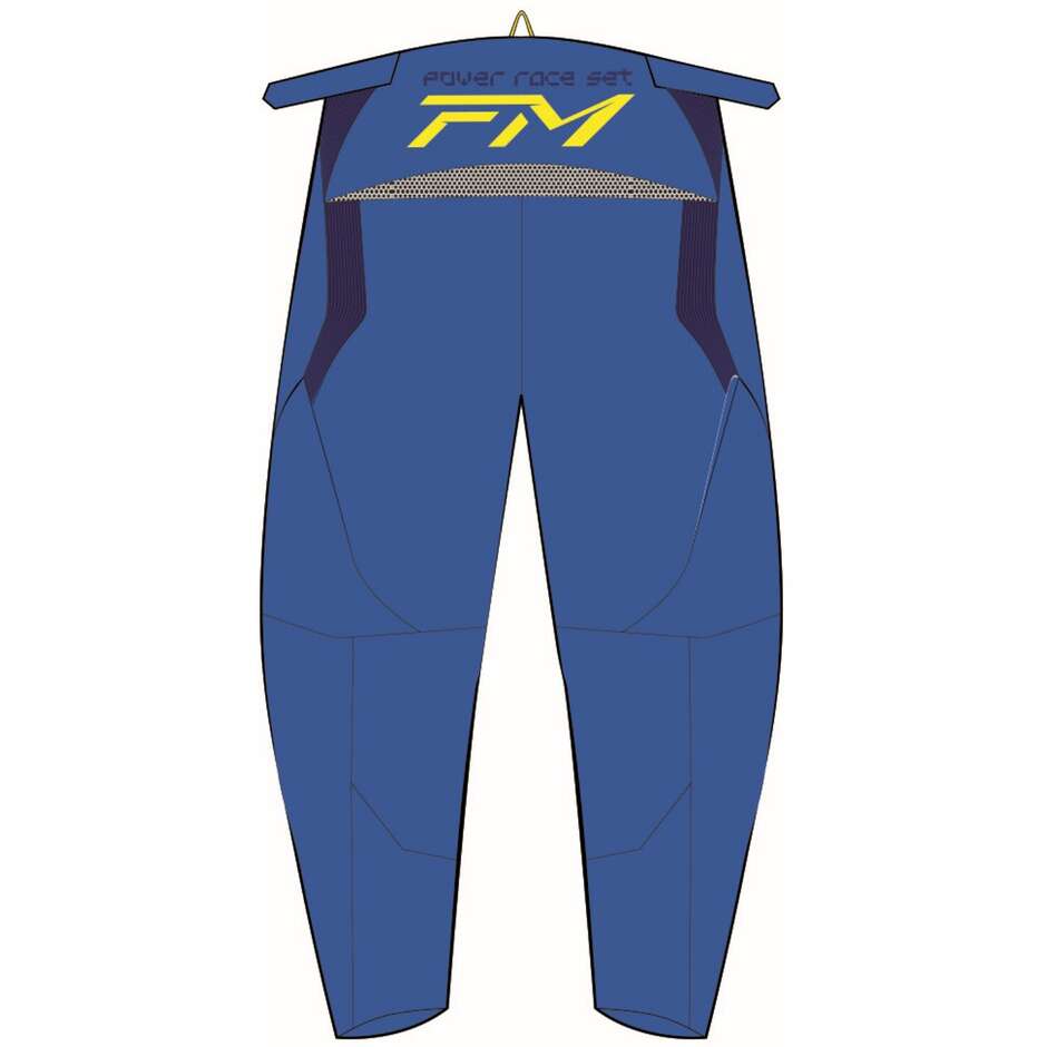 FM Racing X30 POWER Cross Enduro Motorcycle Pants Blue Yellow