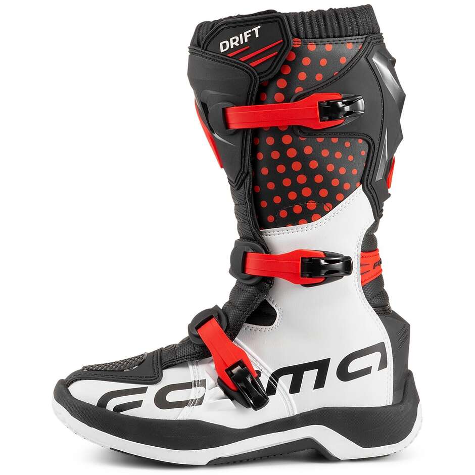Forma DRIFT Kinder MX Trial Motorradstiefel Schwarz Rot Weiß