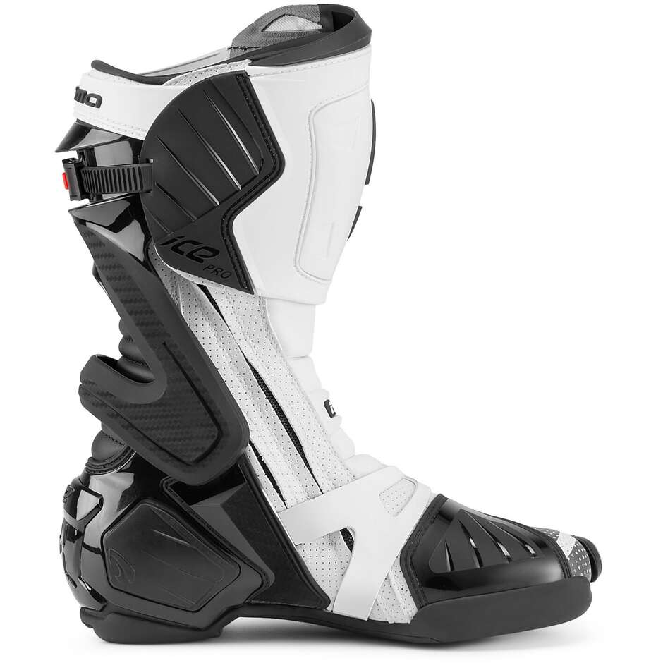 Bottes de moto de course Forma ICE PRO Flow, noir et blanc