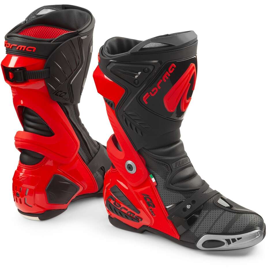Forma ICE PRO Flow Racing Motorcycle Boots Red Black
