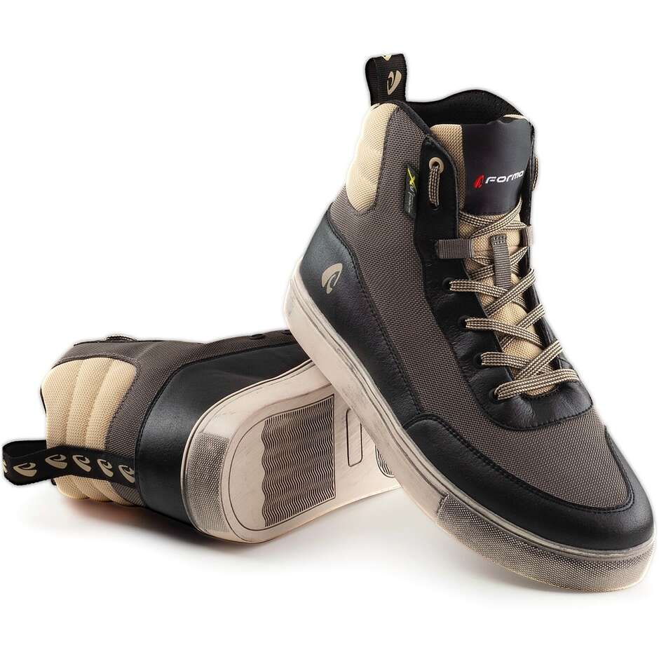 Forma MILANO FLOW Summer Motorcycle Shoes Black Ecru