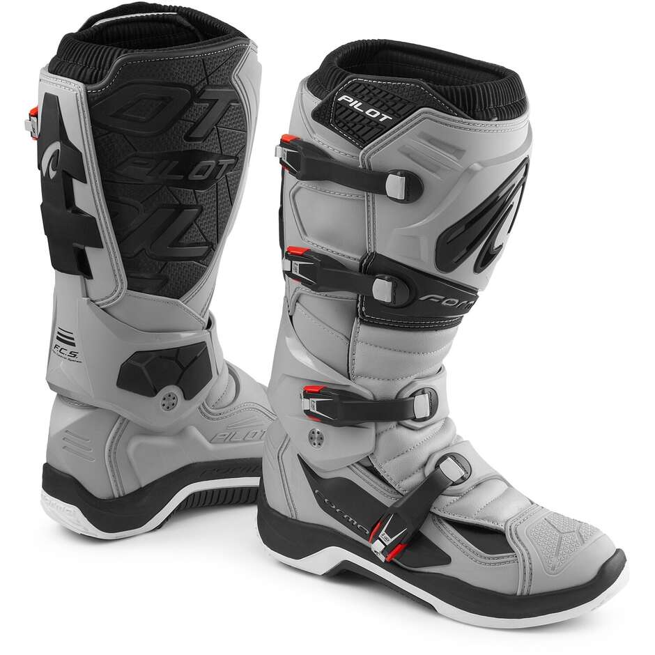 Forma PILOT Grey Nardo Black Cross Enduro MX Motorradstiefel