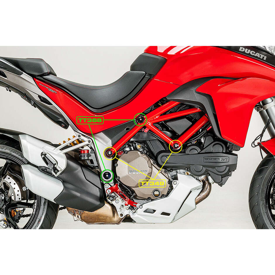 FRAME CAPS DUCATI MULTISTRADA 1200 - small holes CNC Racing TT349 Red