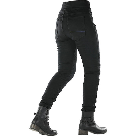 Frauen Hosen Motorrad Jeans CE Überlappung JANE Lady Black