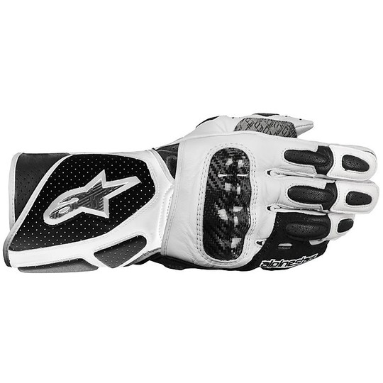 Frauen-Motorrad-Handschuhe Alpine SP-2 Handschuhe Schwarz Weiß
