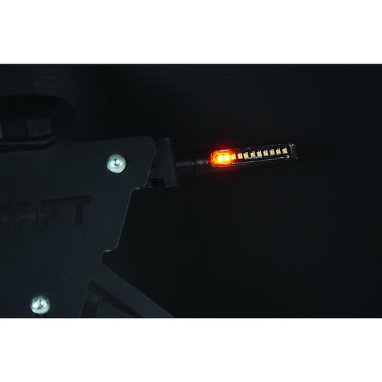 2 Frecce LED Moto Mini 12V Universali - Lega Di Zinco Nera, Luce Ambra, Impermeabili - Per Moto, Scooter, Quad, Cruiser, Chopper