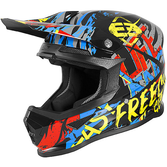 Freegun XP4 MANIAC Cross Enduro Motorcycle Helmet Yellow Red Blue