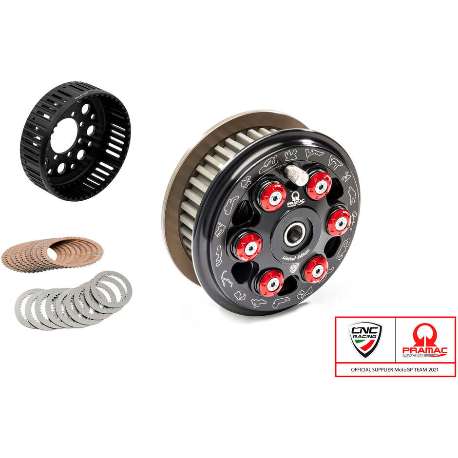 FRIZIONE ANTISALTELLAMENTO MASTER TECH TEAM PRAMAC LIM. ED. COMPLETA - 48 DENTI SINTERIZZATI CNC Racing FR371 Rosso
