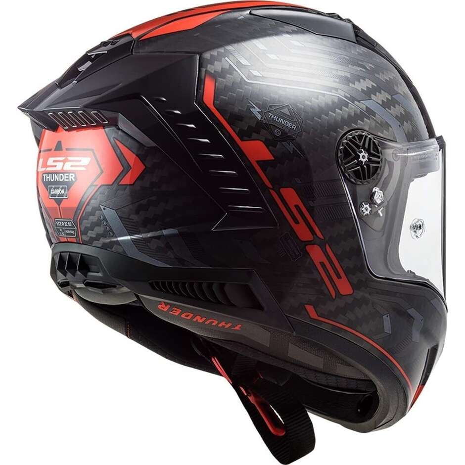 Full Carbon Motorcycle Helmet Ls2 FF805 THUNDER C Sputnik Red Metal