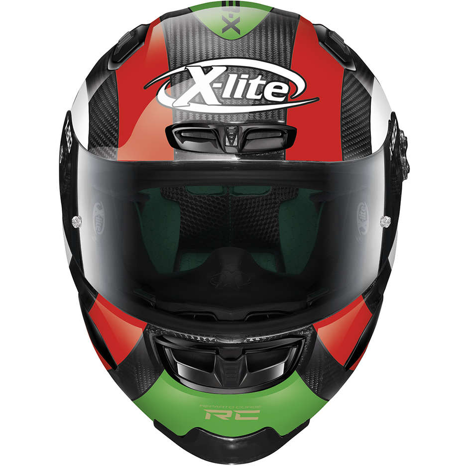 Full Carbon Motorcycle Helmet X-Lite X-803 RS UC HATTRICK 073 Red White Green