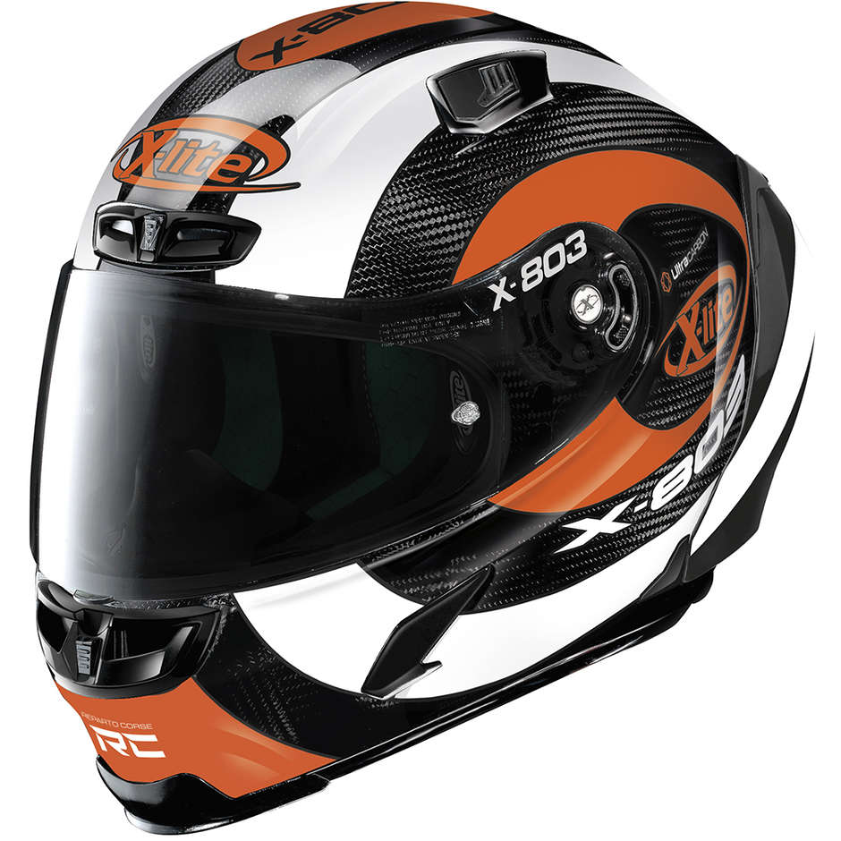 Full Carbon Motorcycle Helmet X-Lite X-803 RS UC HATTRICK 074 Orange