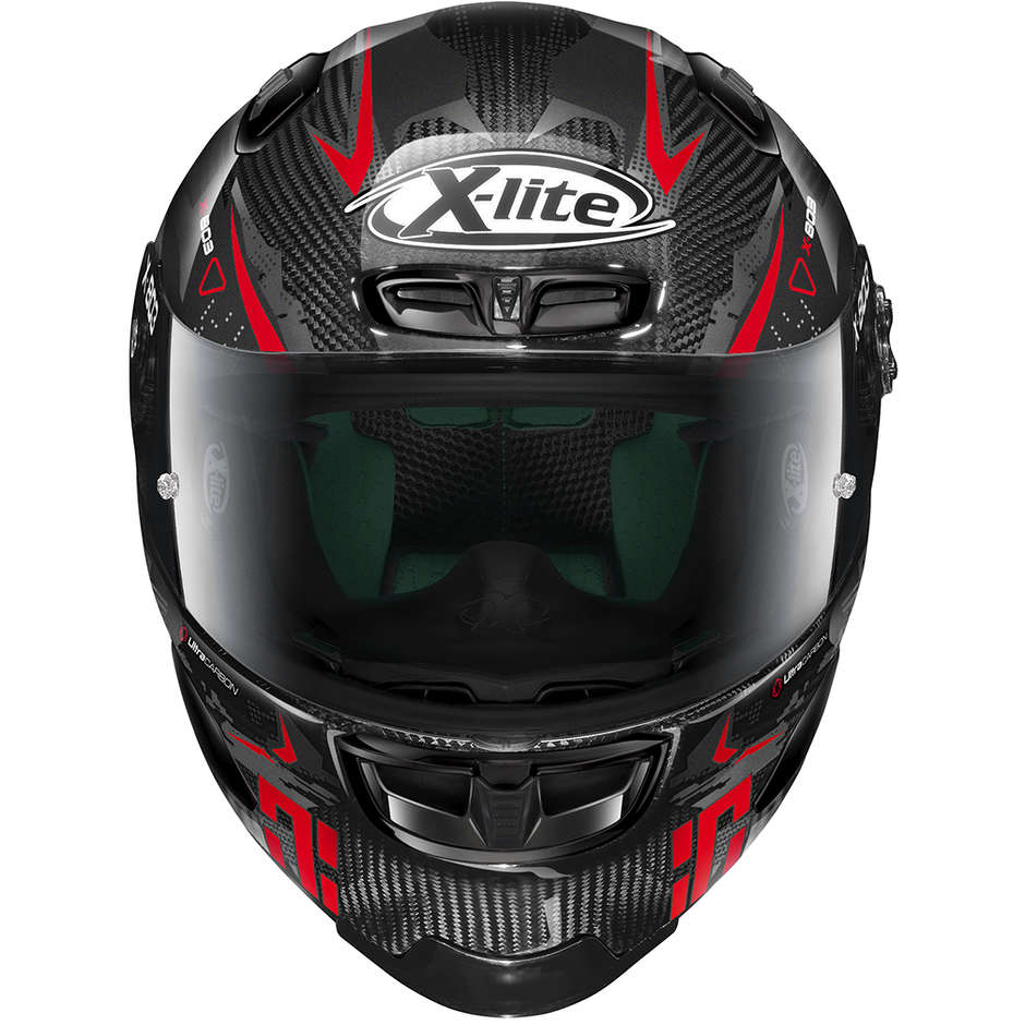 Full Carbon Motorcycle Helmet X-Lite X-803 RS Ultra Carbon DARKO 037 Red