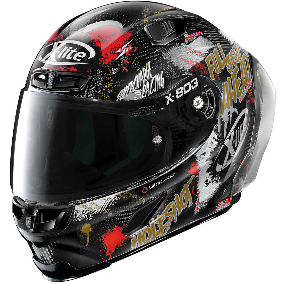 Full Carbon Motorcycle Helmet X-Lite X-803 RS Ultra Carbon HOLESHOT 035 Carbon