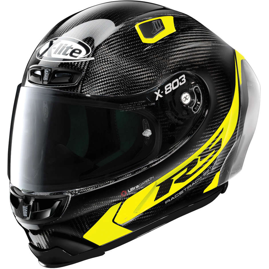 Full Carbon Motorcycle Helmet X-Lite X-803 RS Ultra Carbon HOT LAP 016 Yellow Fluo
