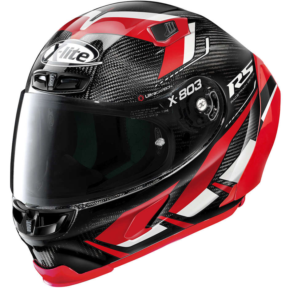 Full Carbon Motorcycle Helmet X-Lite X-803 RS Ultra Carbon MOTORMASTER 051 Red