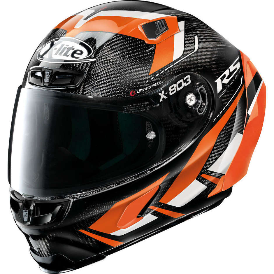 Full Carbon Motorcycle Helmet X-Lite X-803 RS Ultra Carbon MOTORMASTER 054 Orange