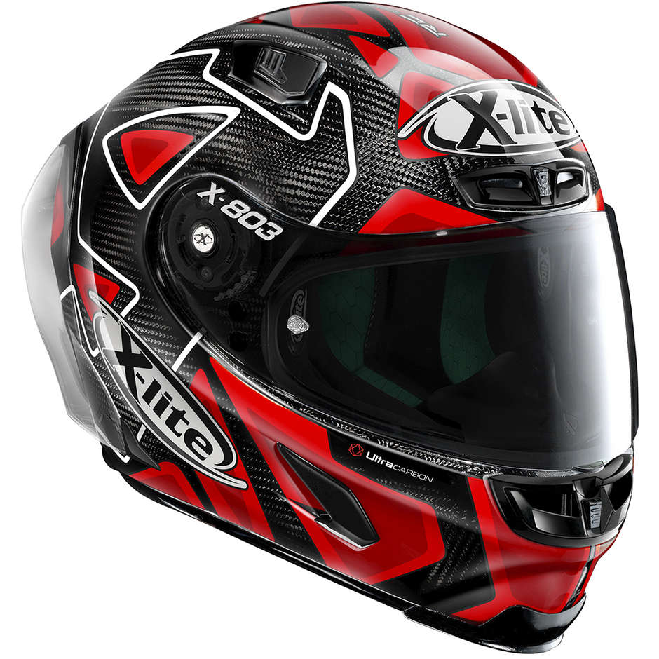 Full Carbon Motorcycle Helmet X-Lite X-803 RS Ultra Carbon REPLICA 027 D. Petrucci