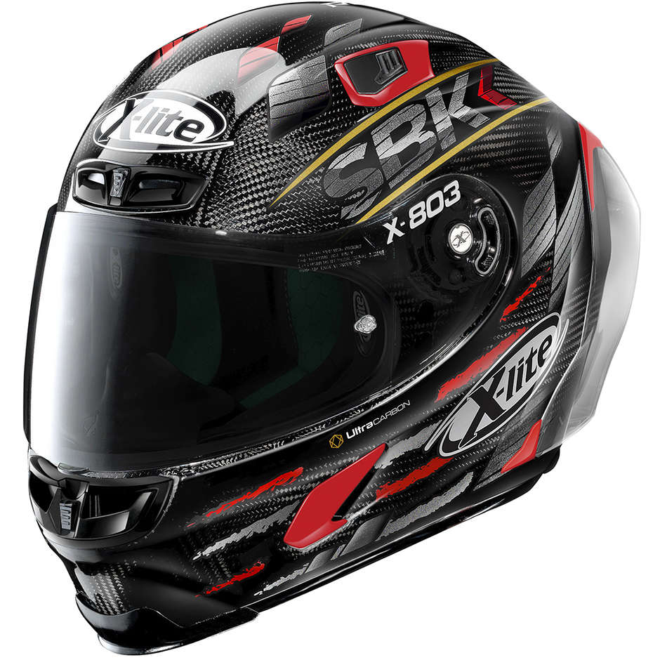 Full Carbon Motorcycle Helmet X-Lite X-803 RS Ultra Carbon SBK 032 Red