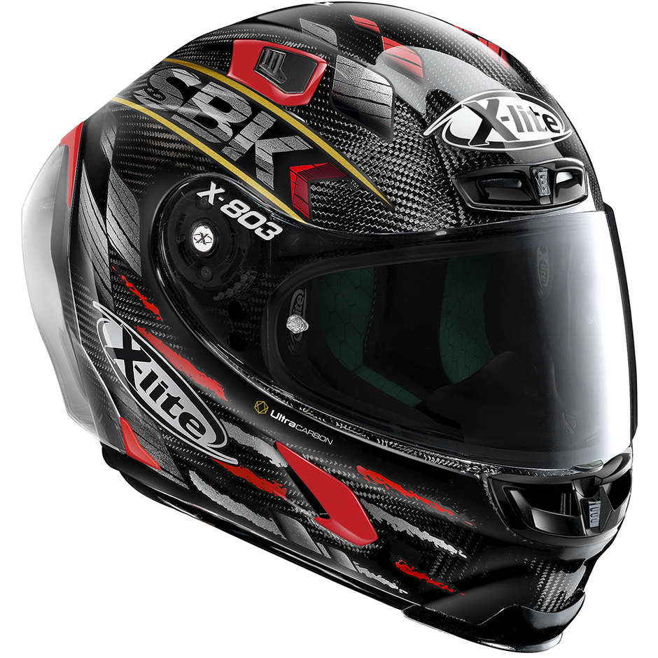 Full Carbon Motorcycle Helmet X-Lite X-803 RS Ultra Carbon SBK 032 Red