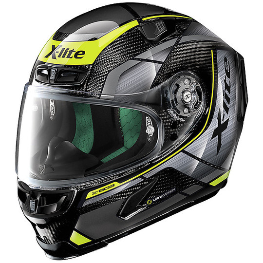Full Carbon Motorcycle Helmet X-Lite X-803 Ultra Carbon Agile 046 Yellow