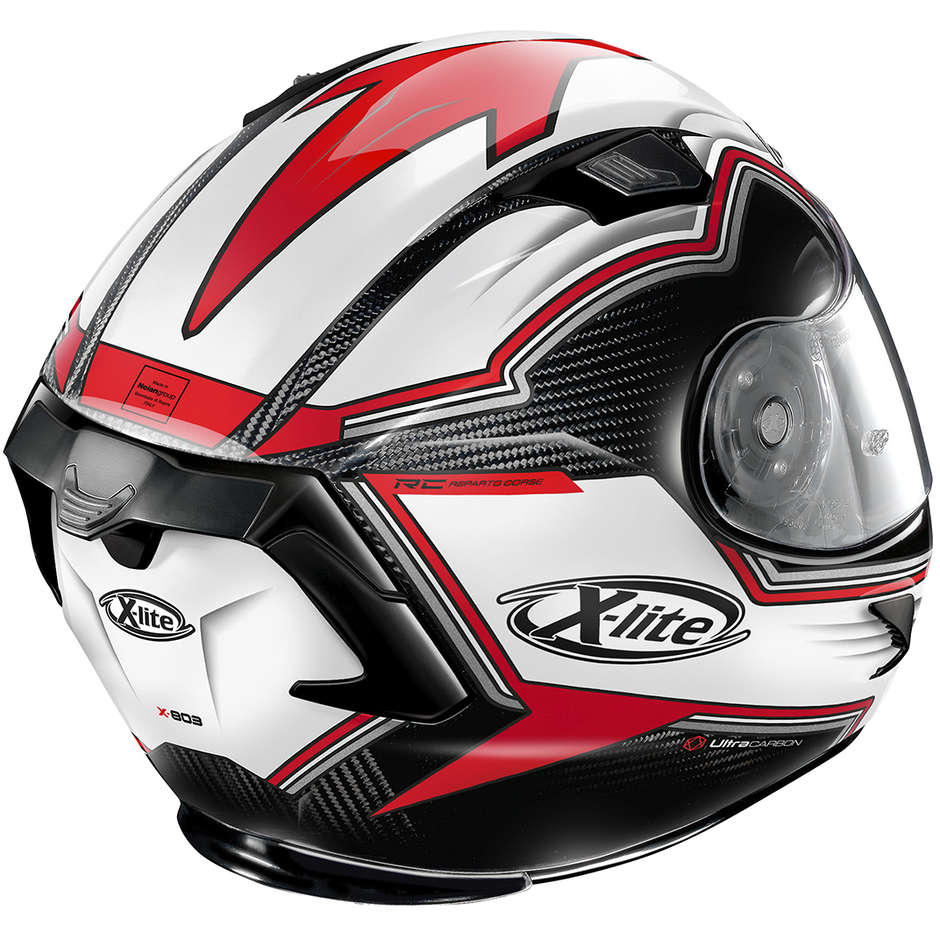 Full Carbon Motorcycle Helmet X-Lite X-803 Ultra Carbon HANGAR 068 White