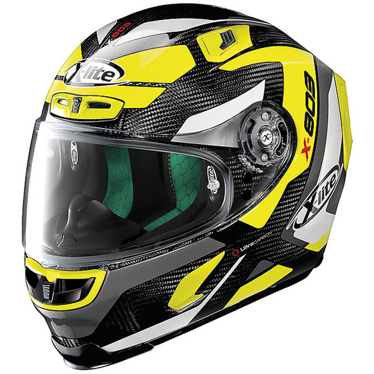 Full Carbon Motorcycle Helmet X-Lite X-803 Ultra Carbon Mastery 043 Yellow