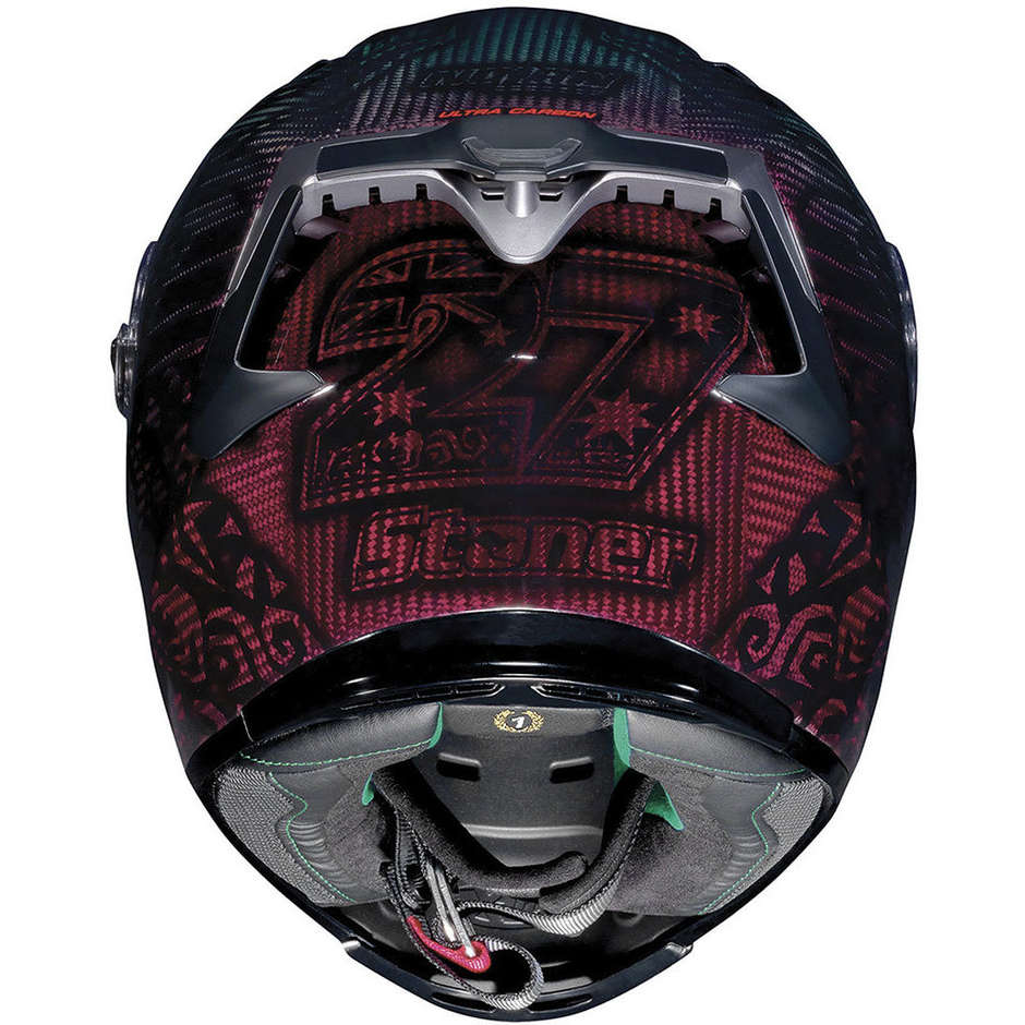 Full Carbon Motorcycle Helmet X-Lite X-803 Ultra Carbon Replica 018 C. Stone Nuance Green Red